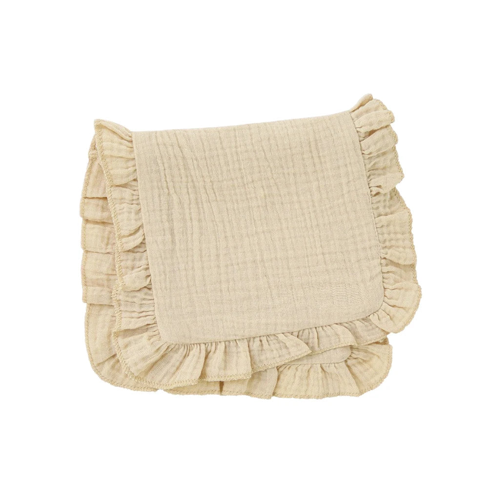 Ruffle Muslin Burp Cloth