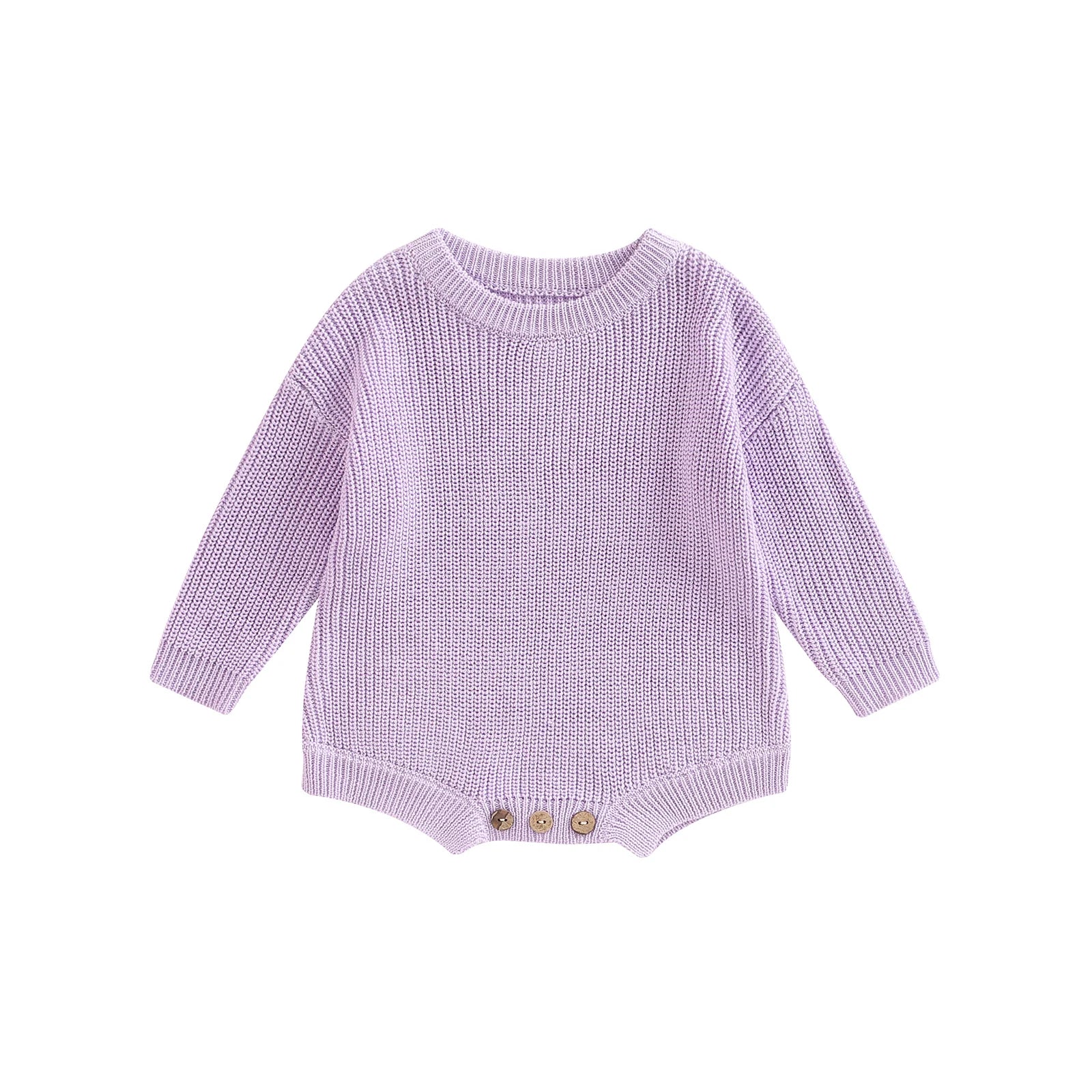 Long-Sleeve Knitted Romper