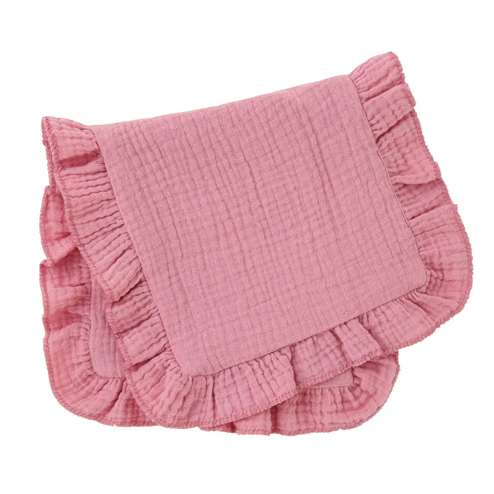 Ruffle Muslin Burp Cloth