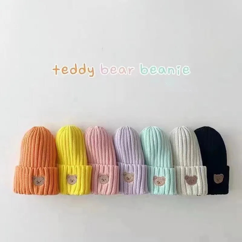 Bear Print Knitted Beanie Hat