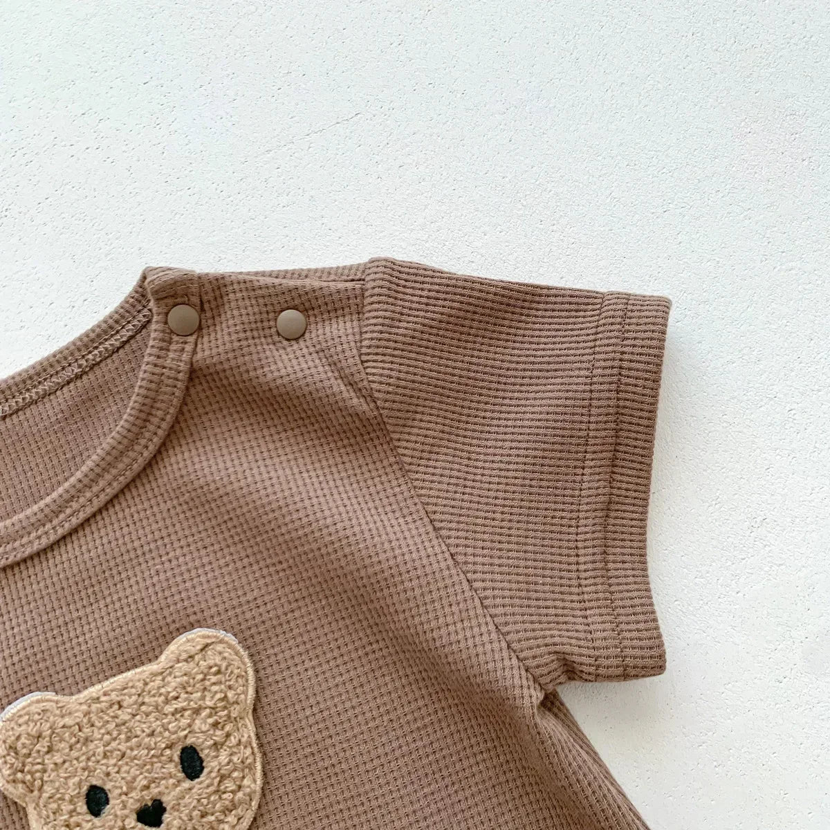 Boucle Bear Waffle Romper & Hat Set