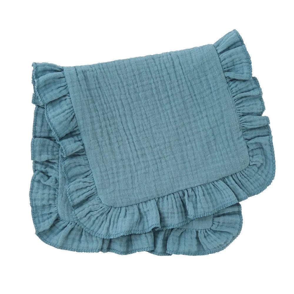 Ruffle Muslin Burp Cloth