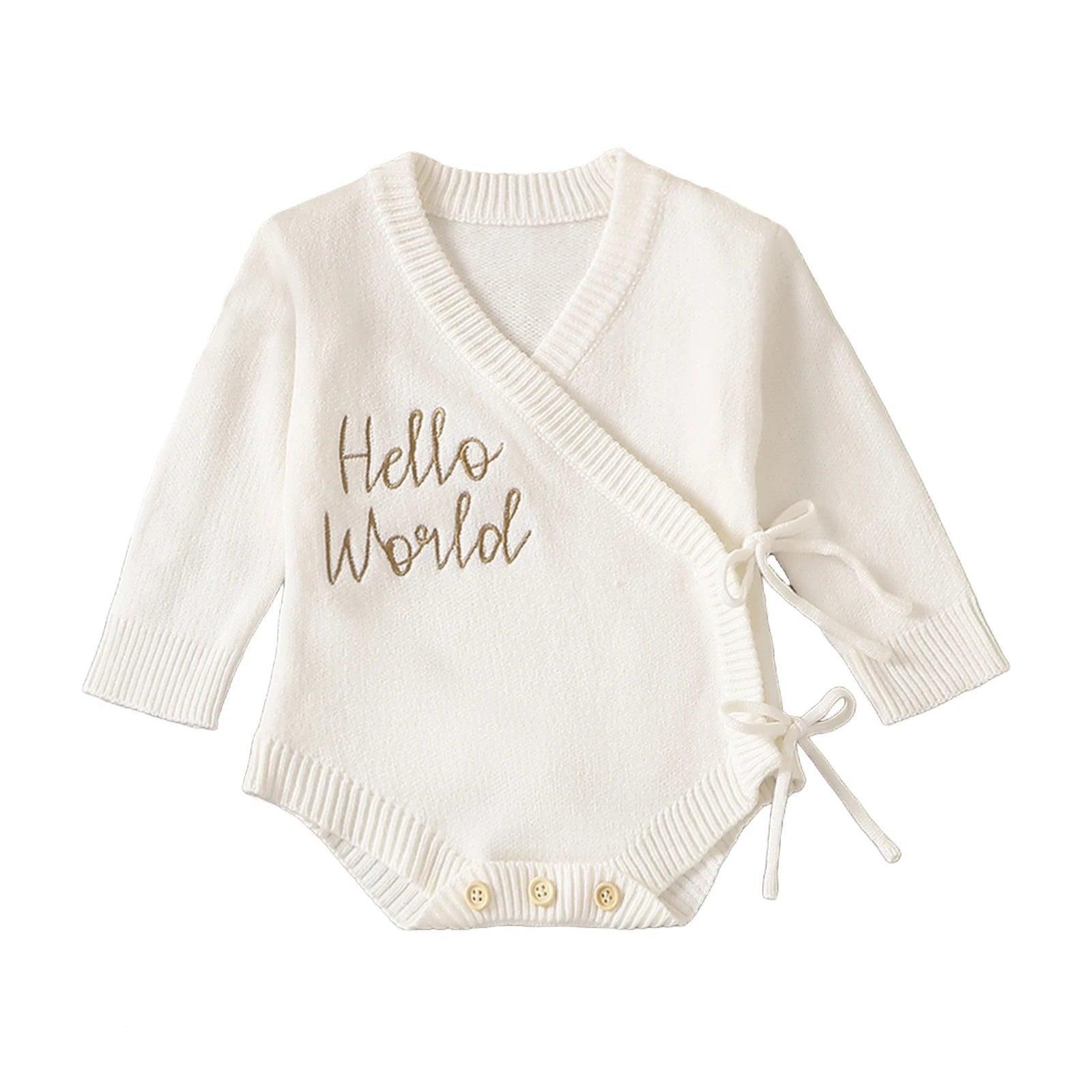 Hello World Romper with Tie