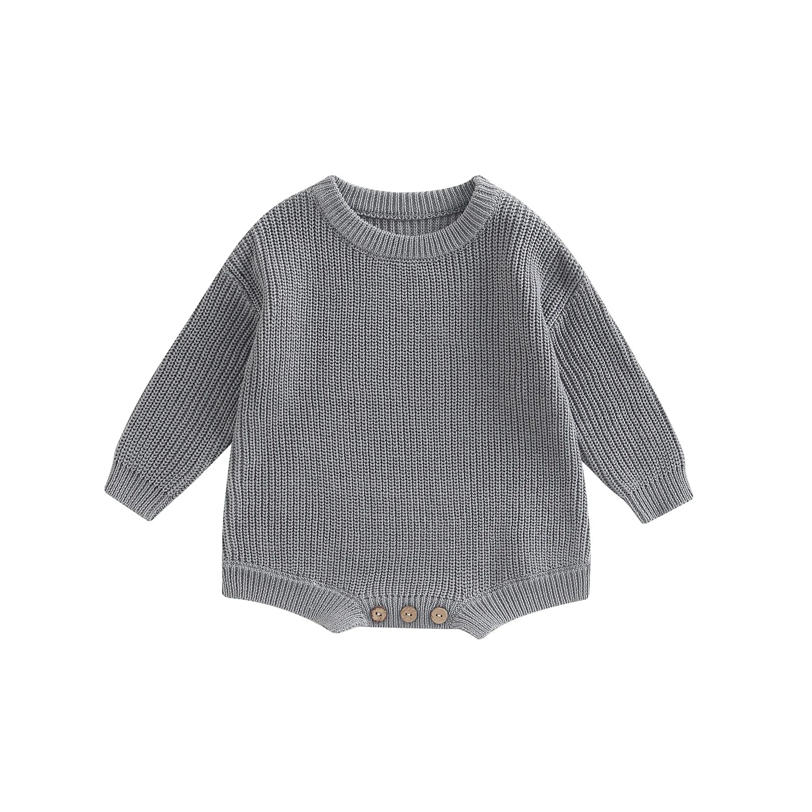 Long-Sleeve Knitted Romper