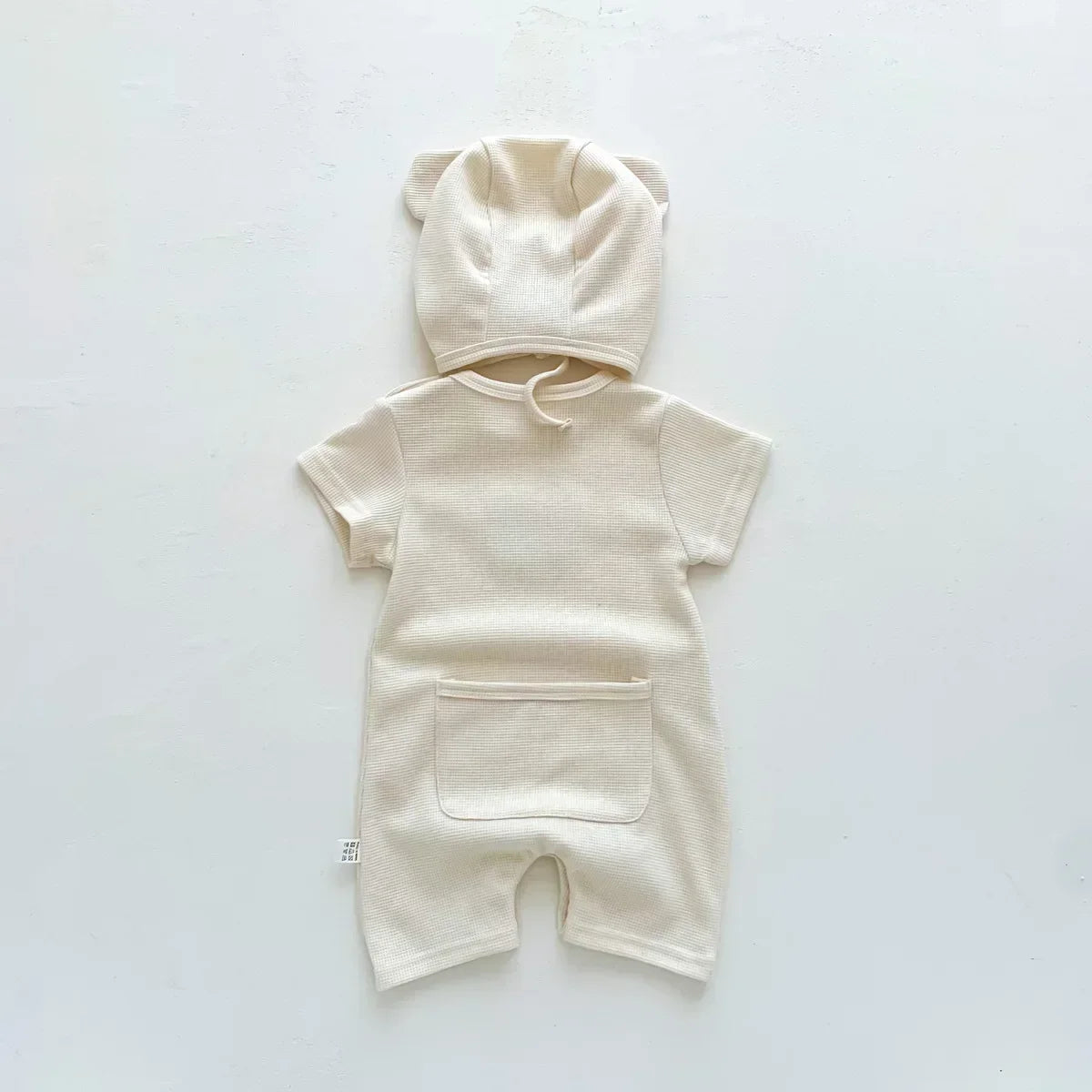 Boucle Bear Waffle Romper & Hat Set