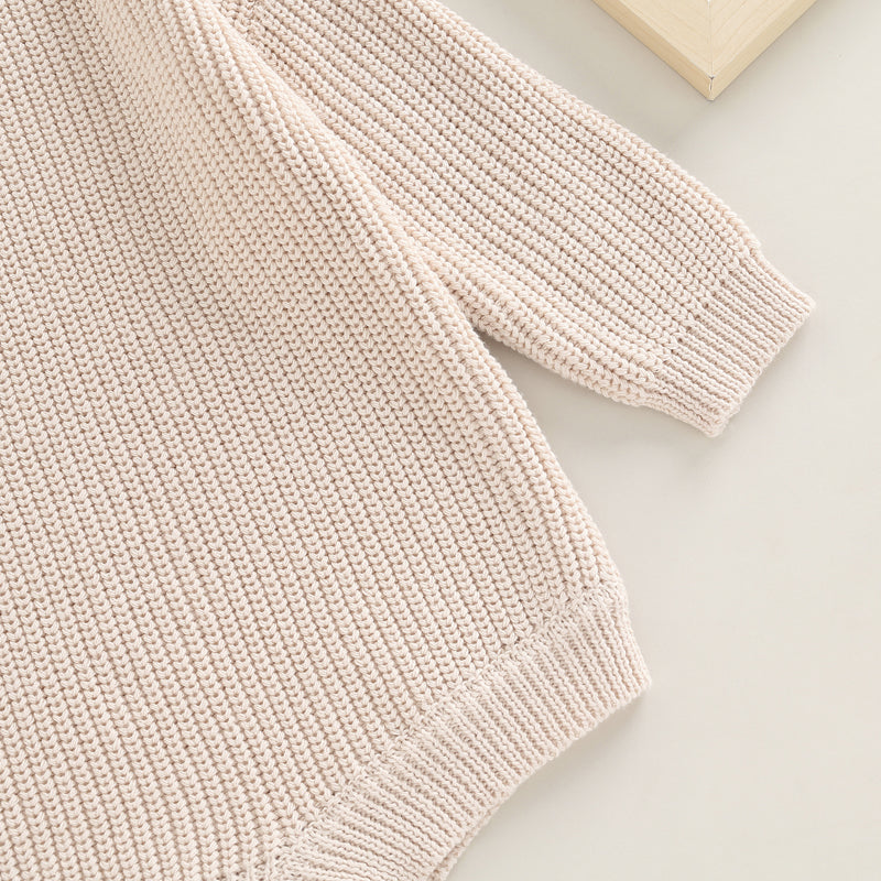Long-Sleeve Knitted Romper