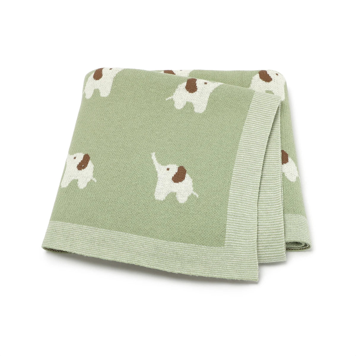 Elephant Cotton Knitted Blanket