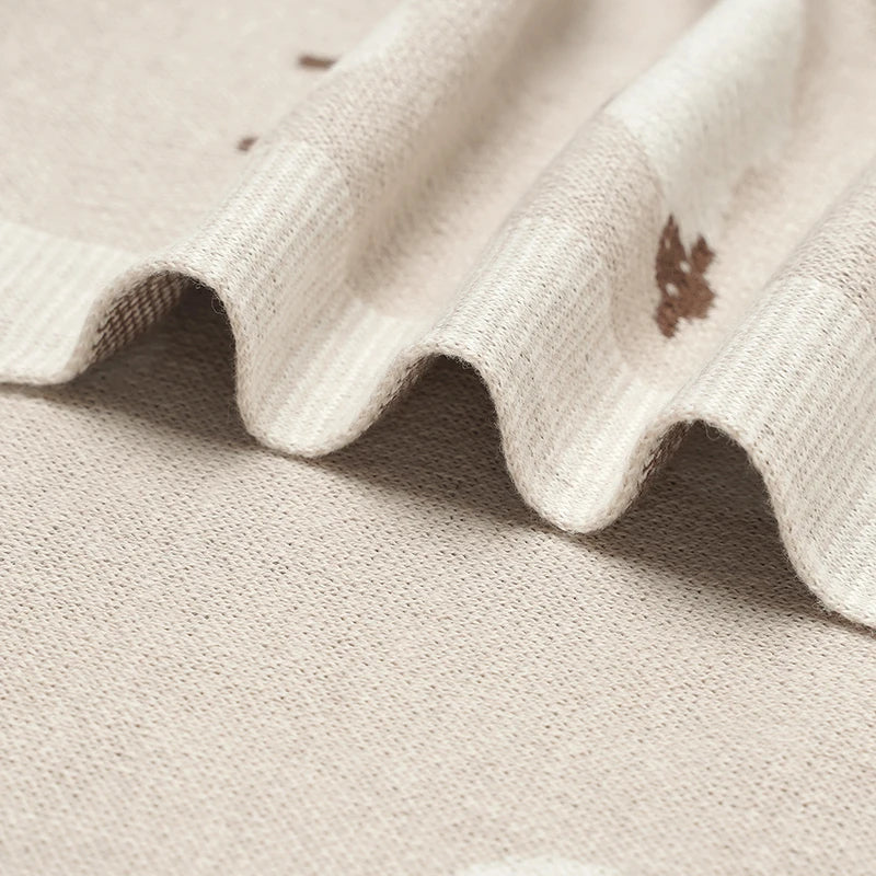 Sheep Cotton Knitted Blanket