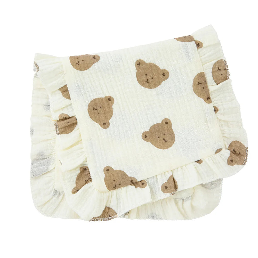 Ruffle Muslin Burp Cloth