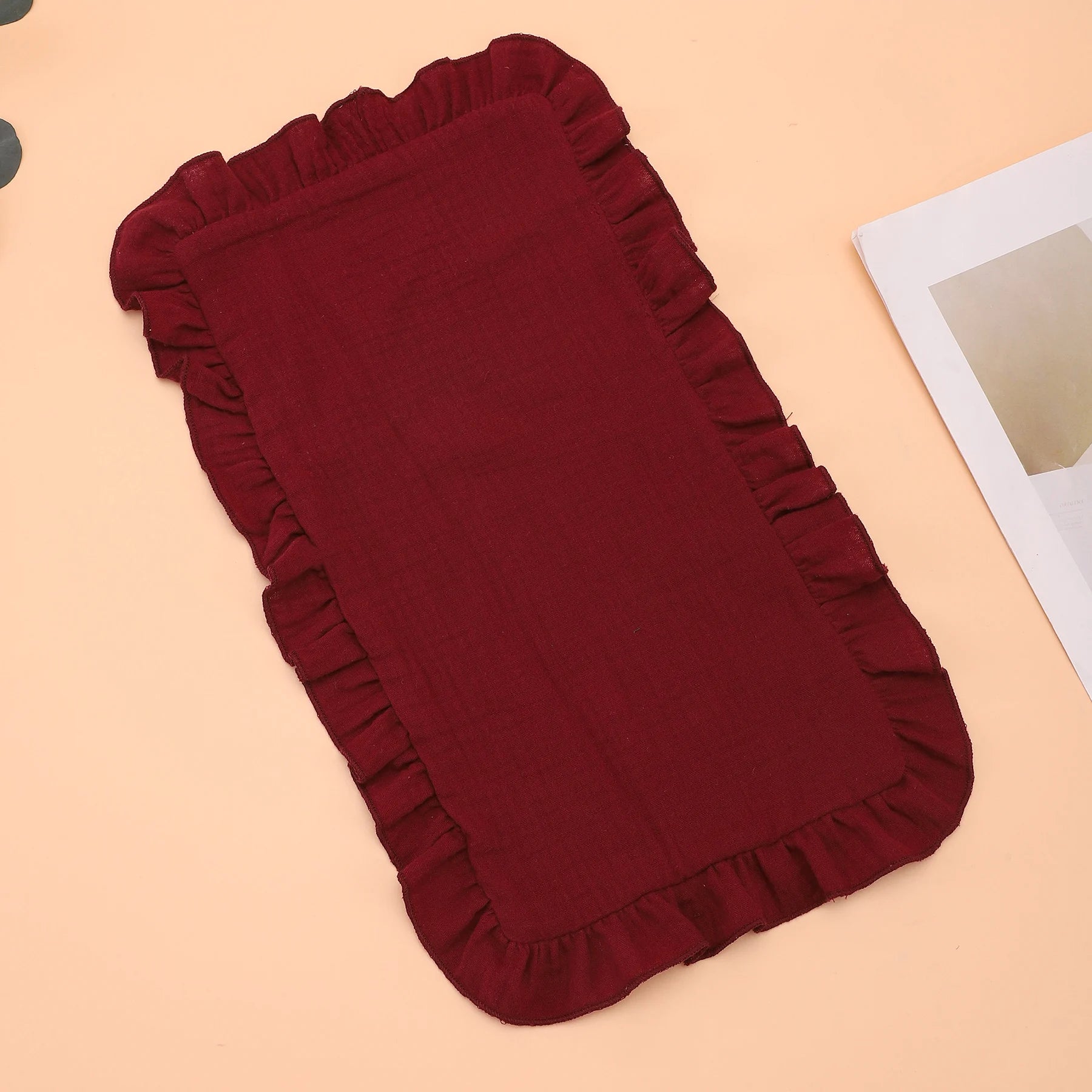 Ruffle Muslin Burp Cloth