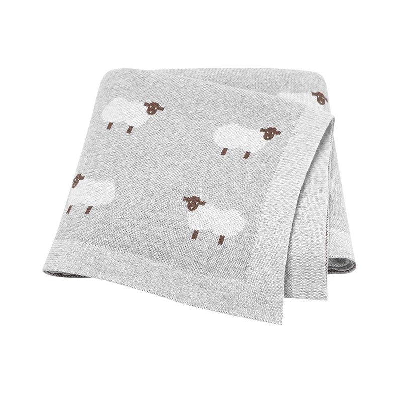 Sheep Cotton Knitted Blanket