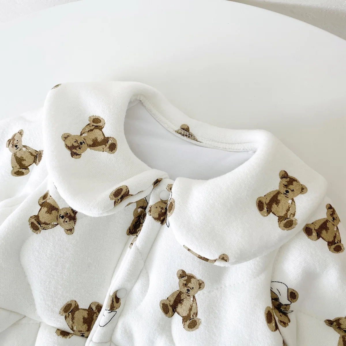 Bear Print Puffer Suit