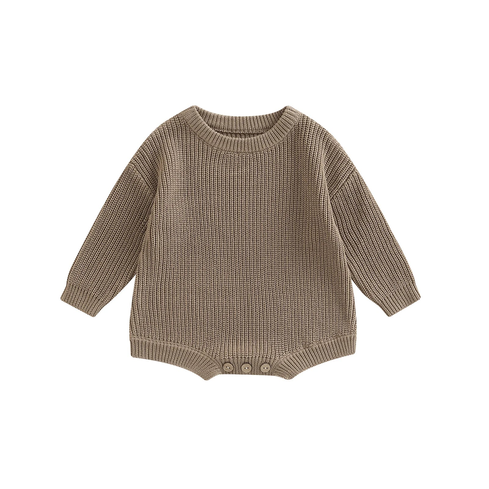 Long-Sleeve Knitted Romper