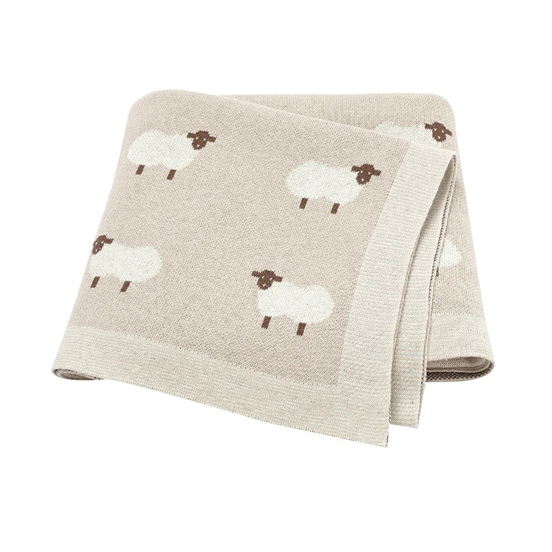 Sheep Cotton Knitted Blanket