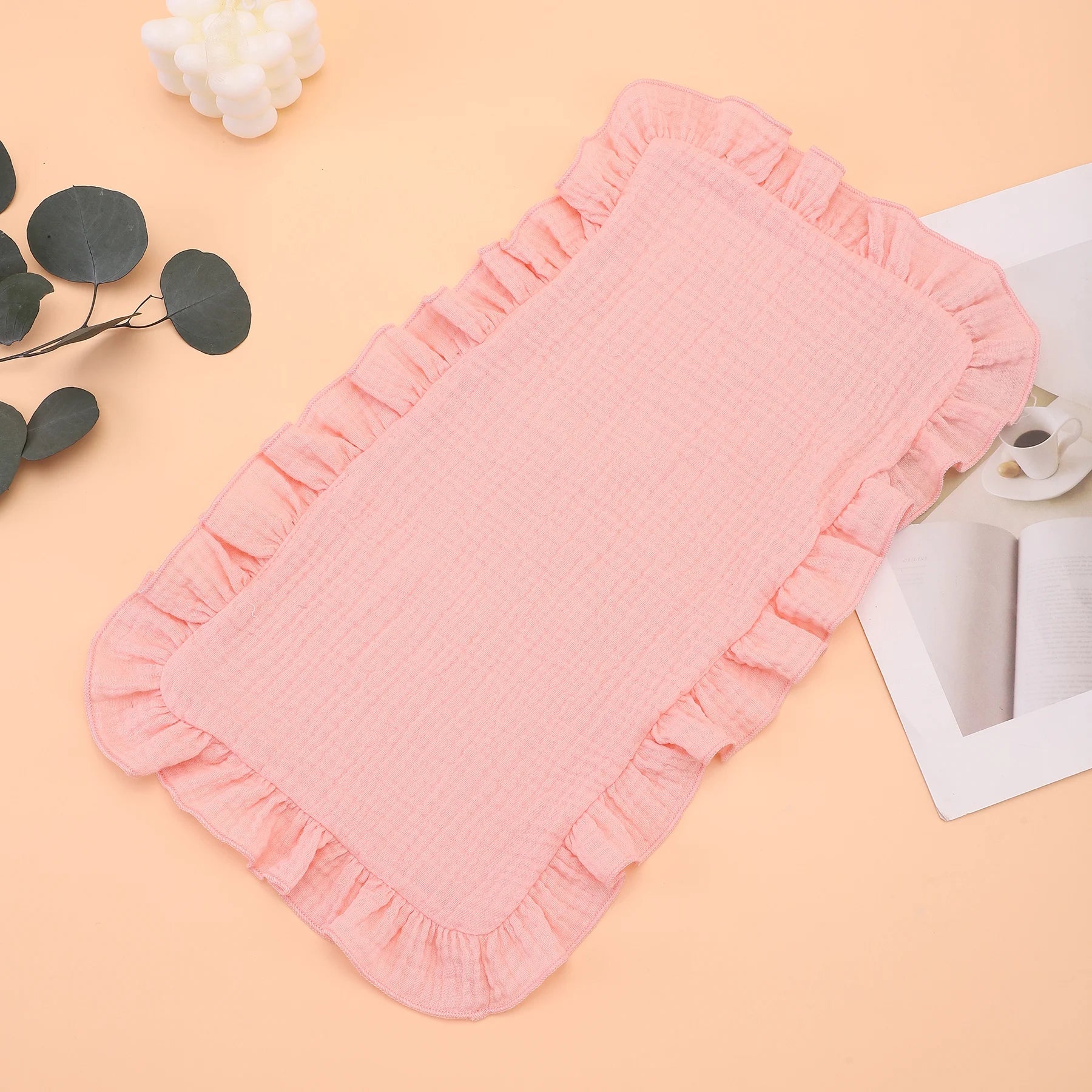 Ruffle Muslin Burp Cloth