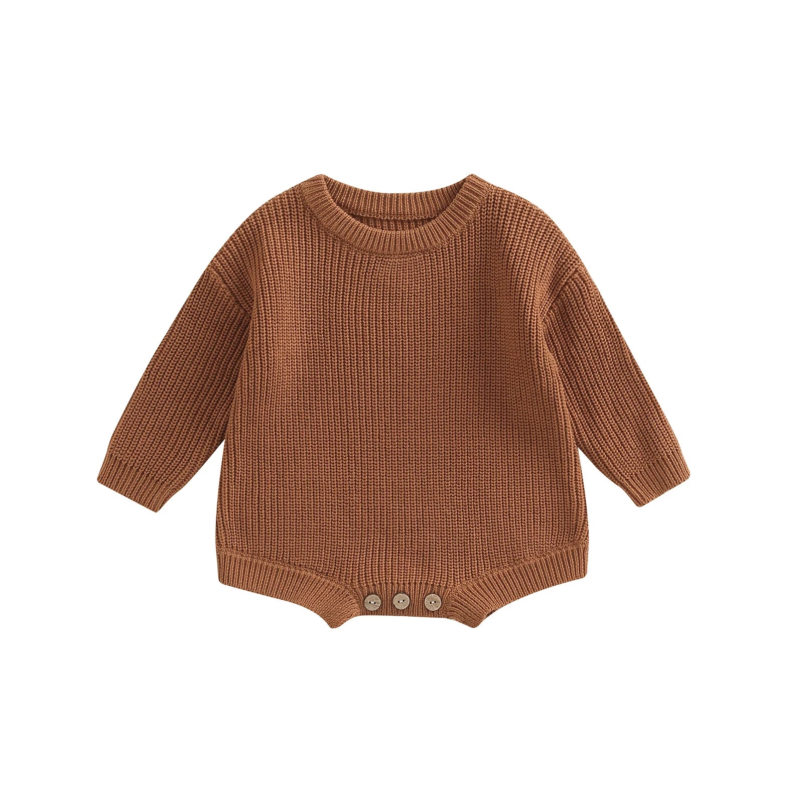Long-Sleeve Knitted Romper
