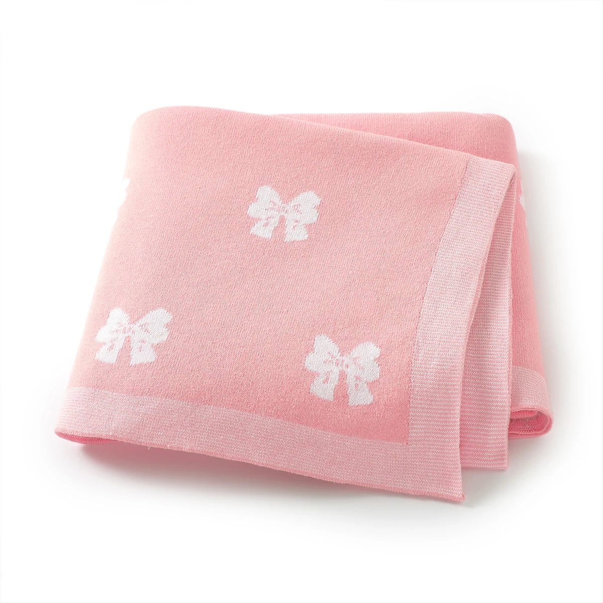 Bow Cotton Knitted Blanket