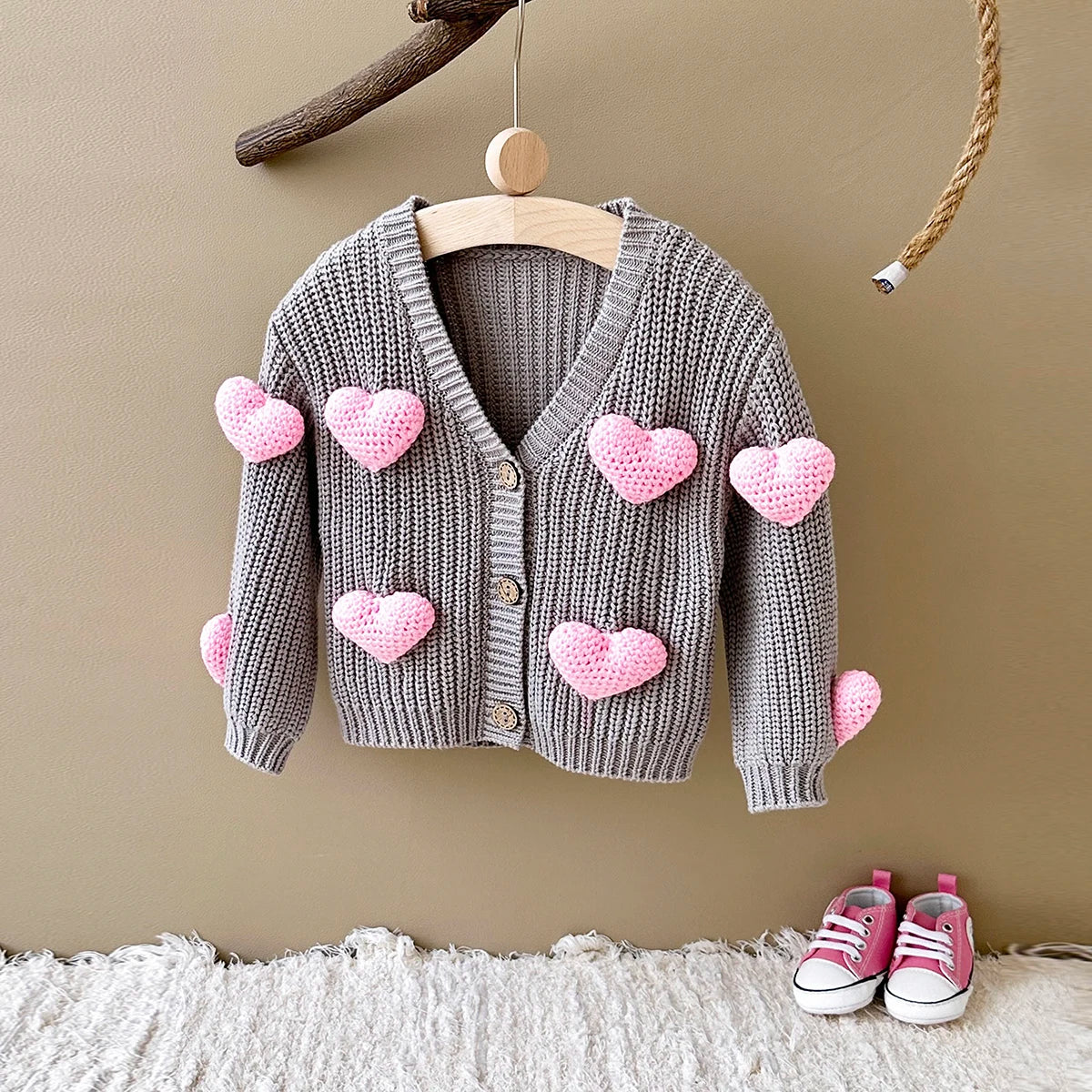 Heart Knitted Cardigan