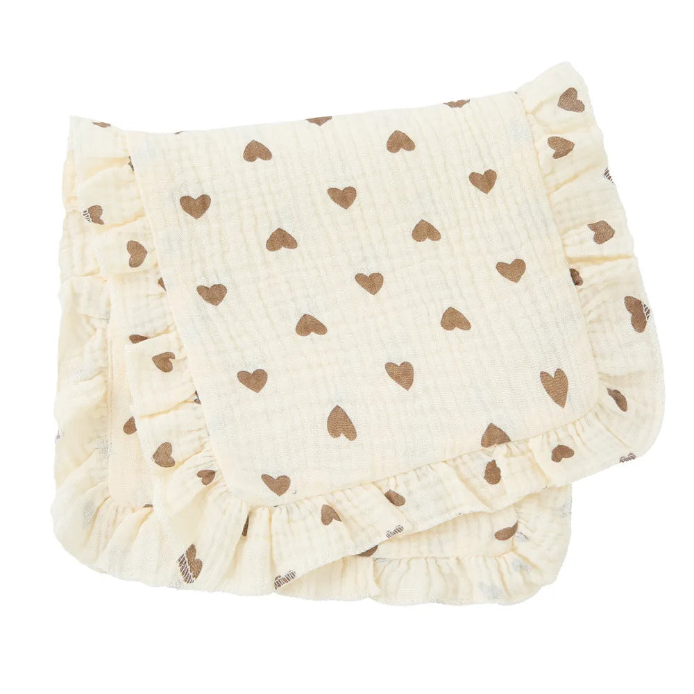 Ruffle Muslin Burp Cloth