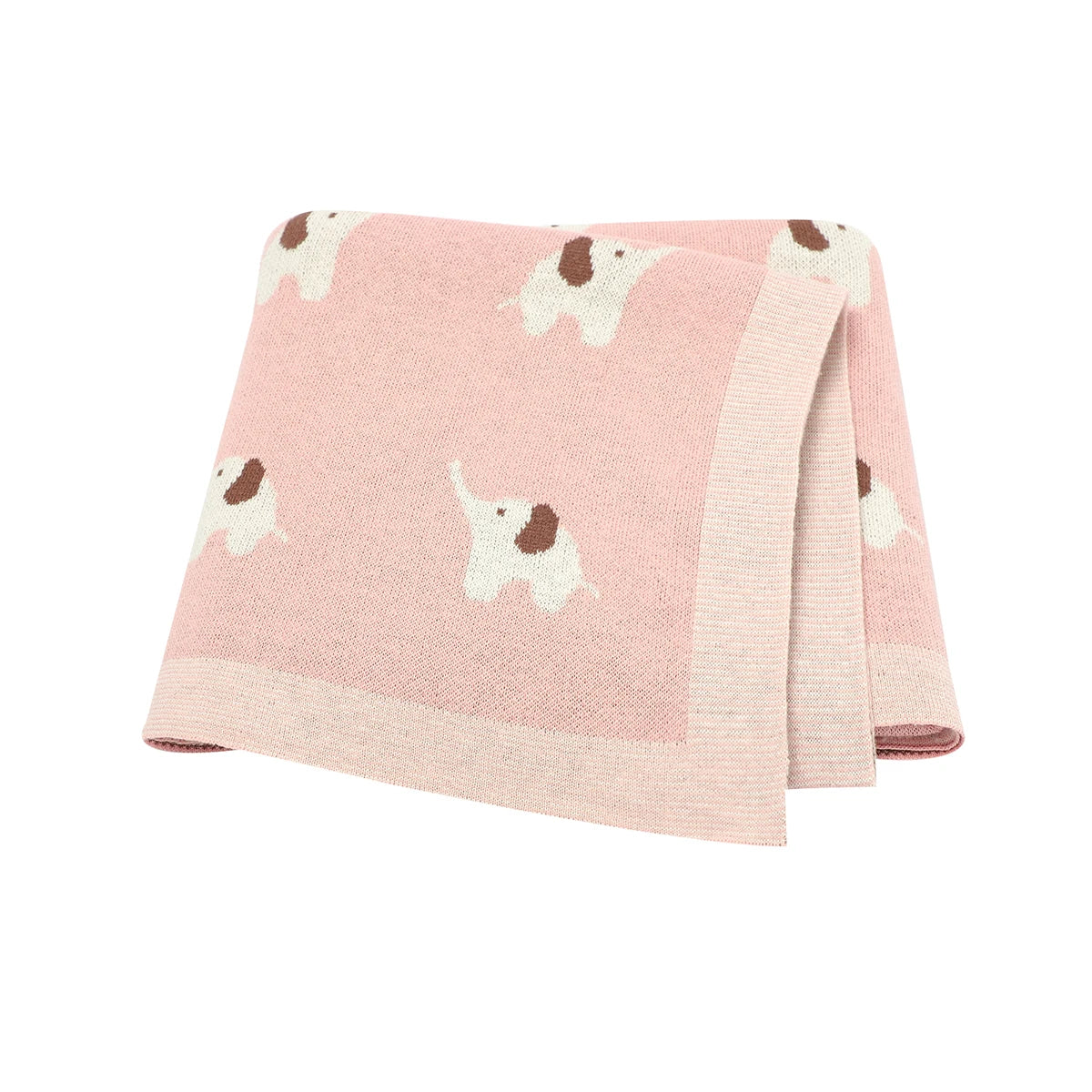 Elephant Cotton Knitted Blanket