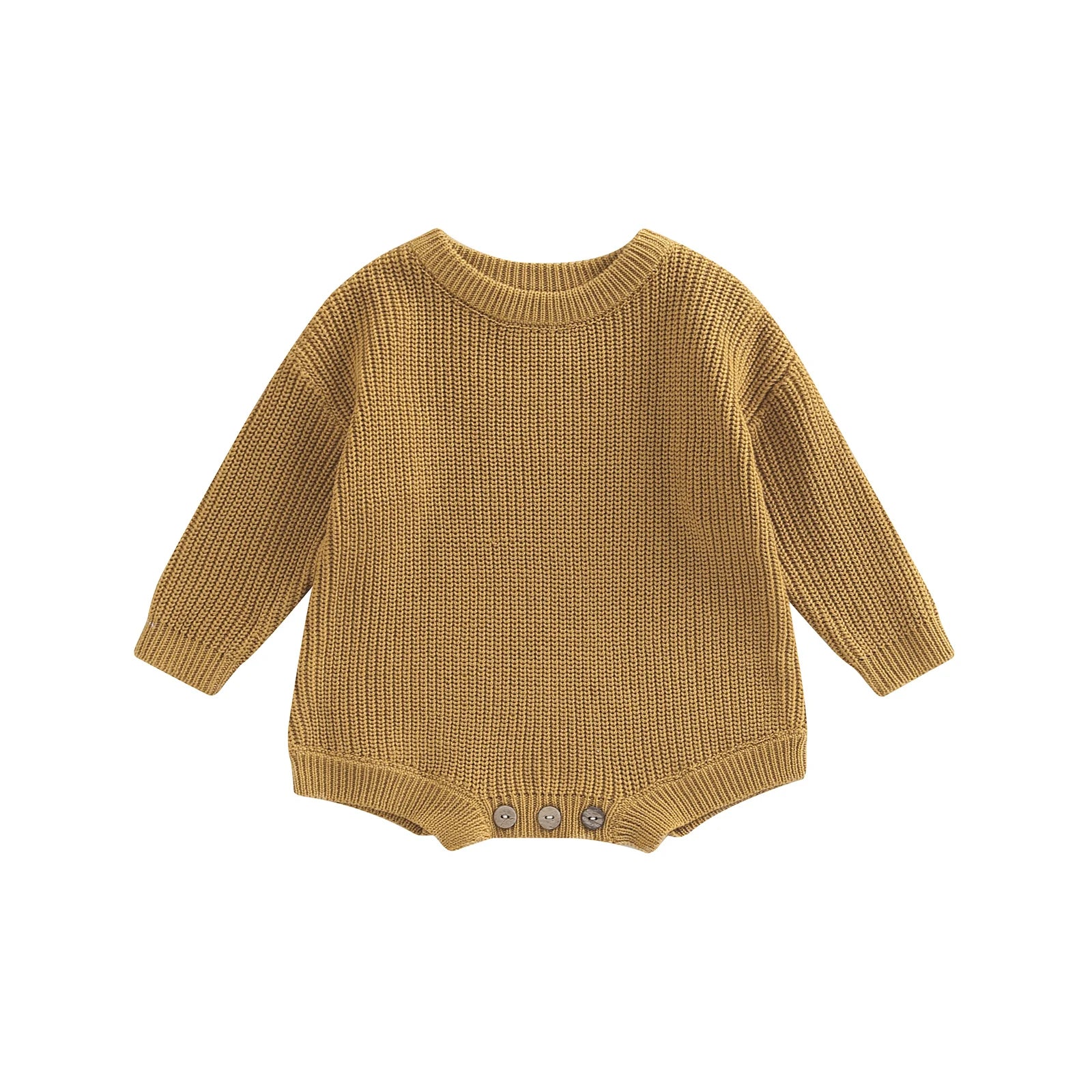 Long-Sleeve Knitted Romper