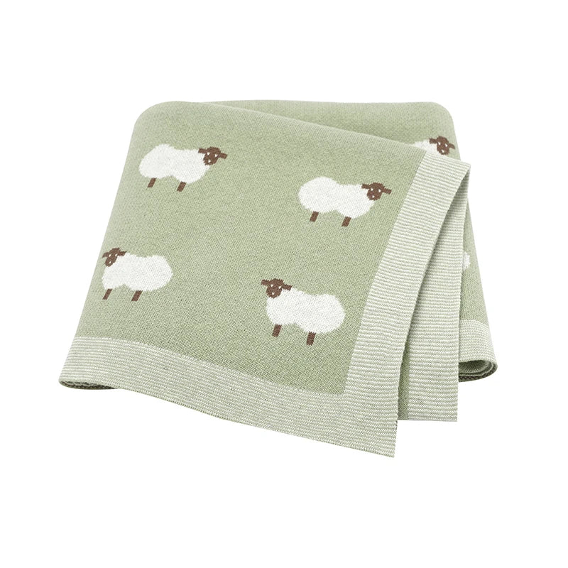Sheep Cotton Knitted Blanket