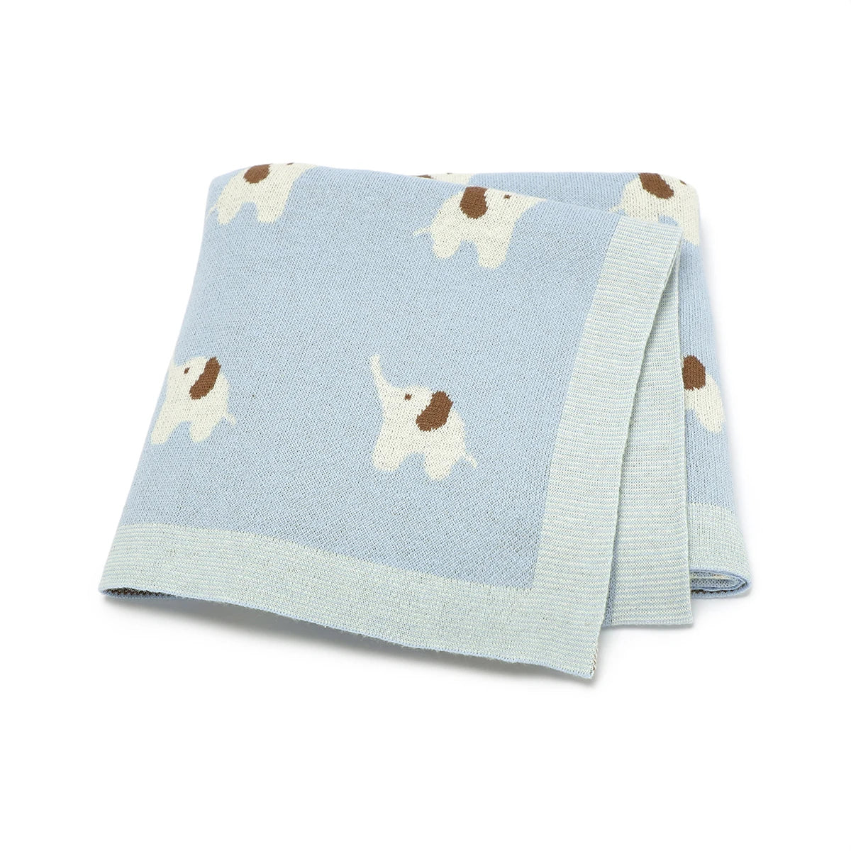 Elephant Cotton Knitted Blanket