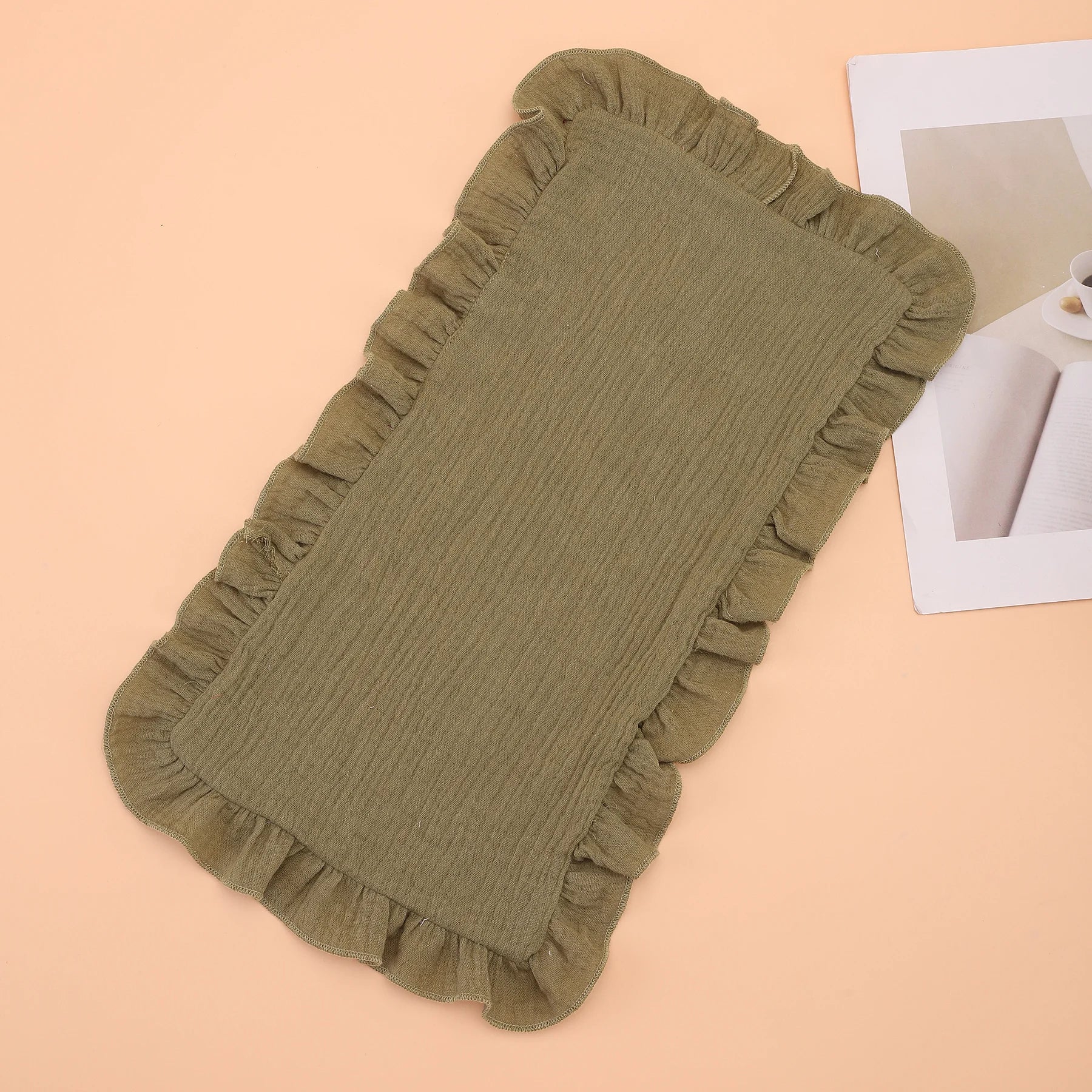 Ruffle Muslin Burp Cloth
