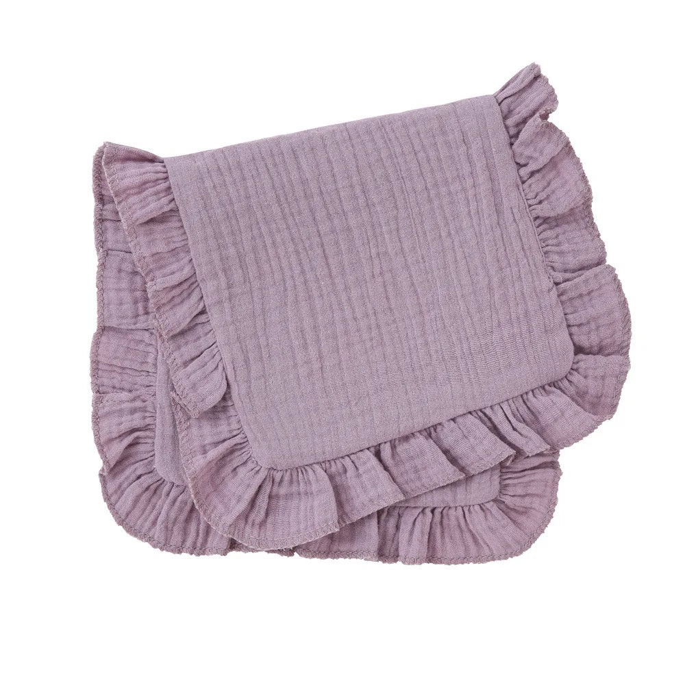 Ruffle Muslin Burp Cloth