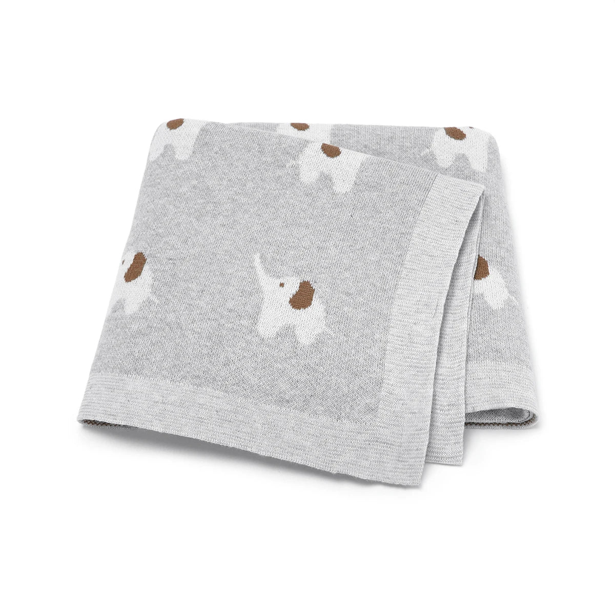 Elephant Cotton Knitted Blanket