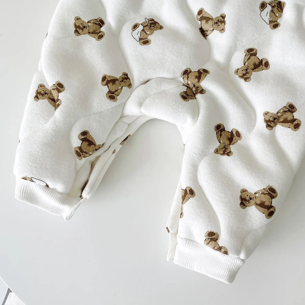Bear Print Puffer Suit