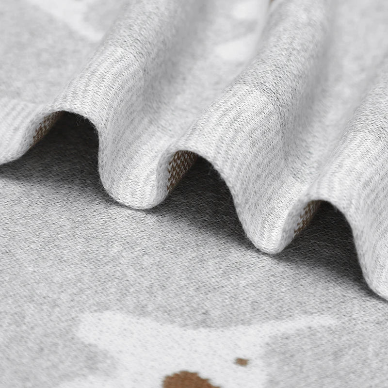 Elephant Cotton Knitted Blanket