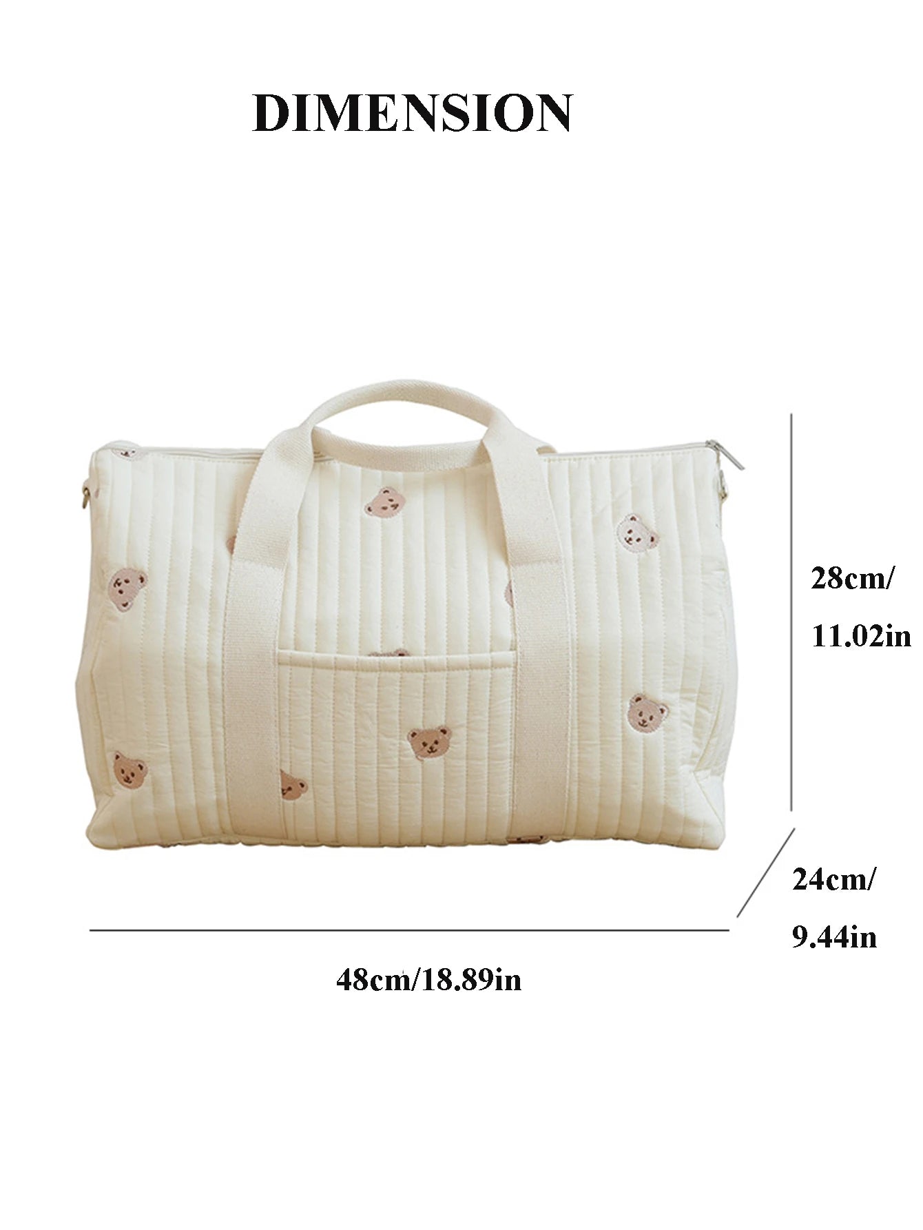 Bear Quilted Changing Diaper Bag