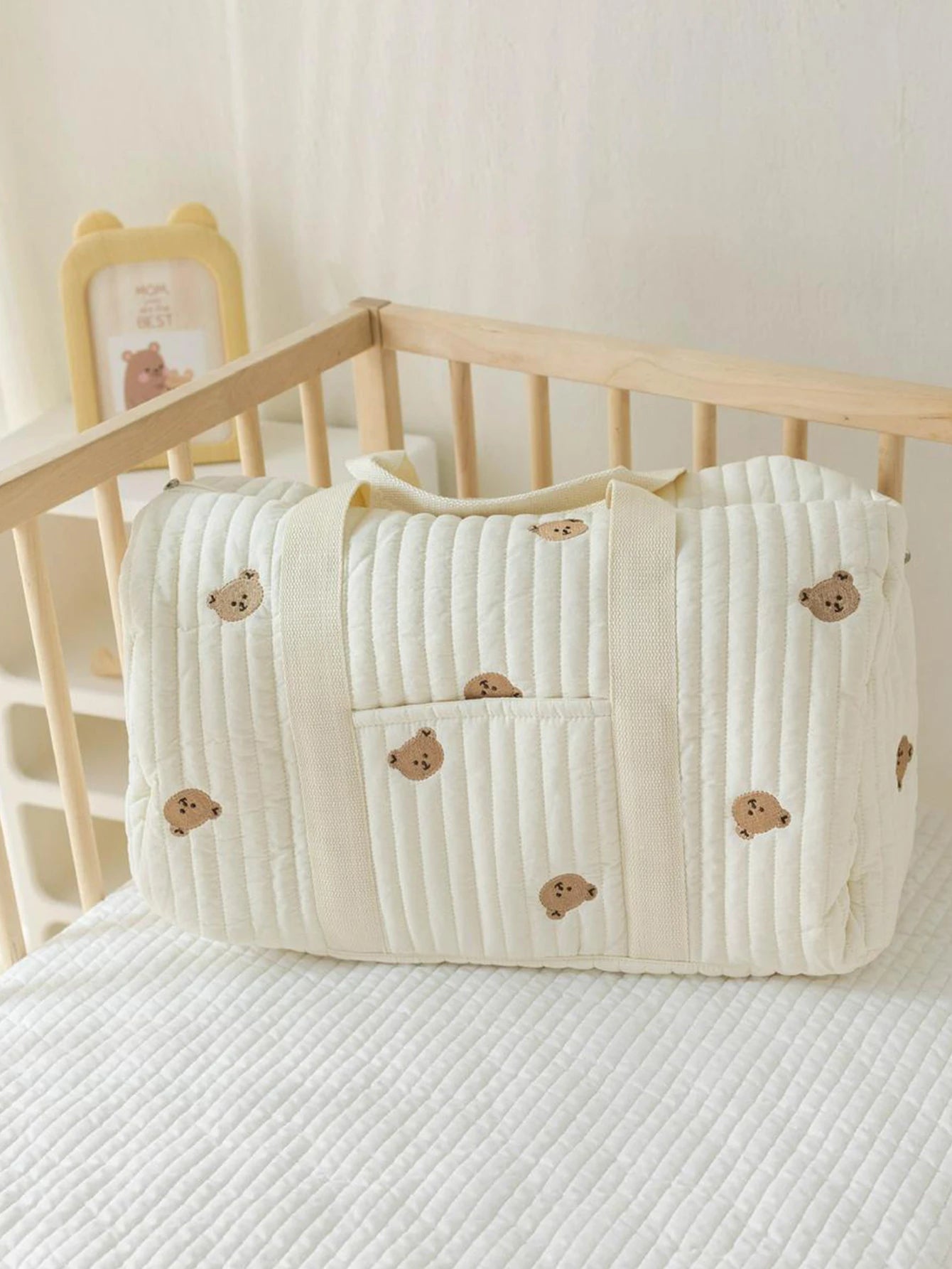 Bear Quilted Changing Diaper Bag