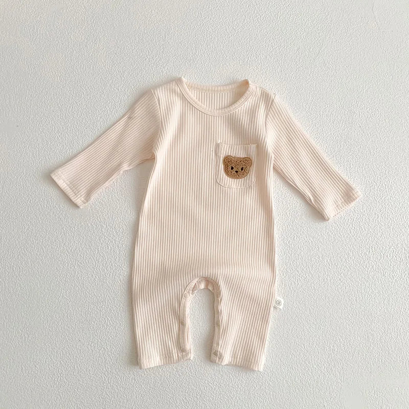 Boucle Bear Ribbed Romper