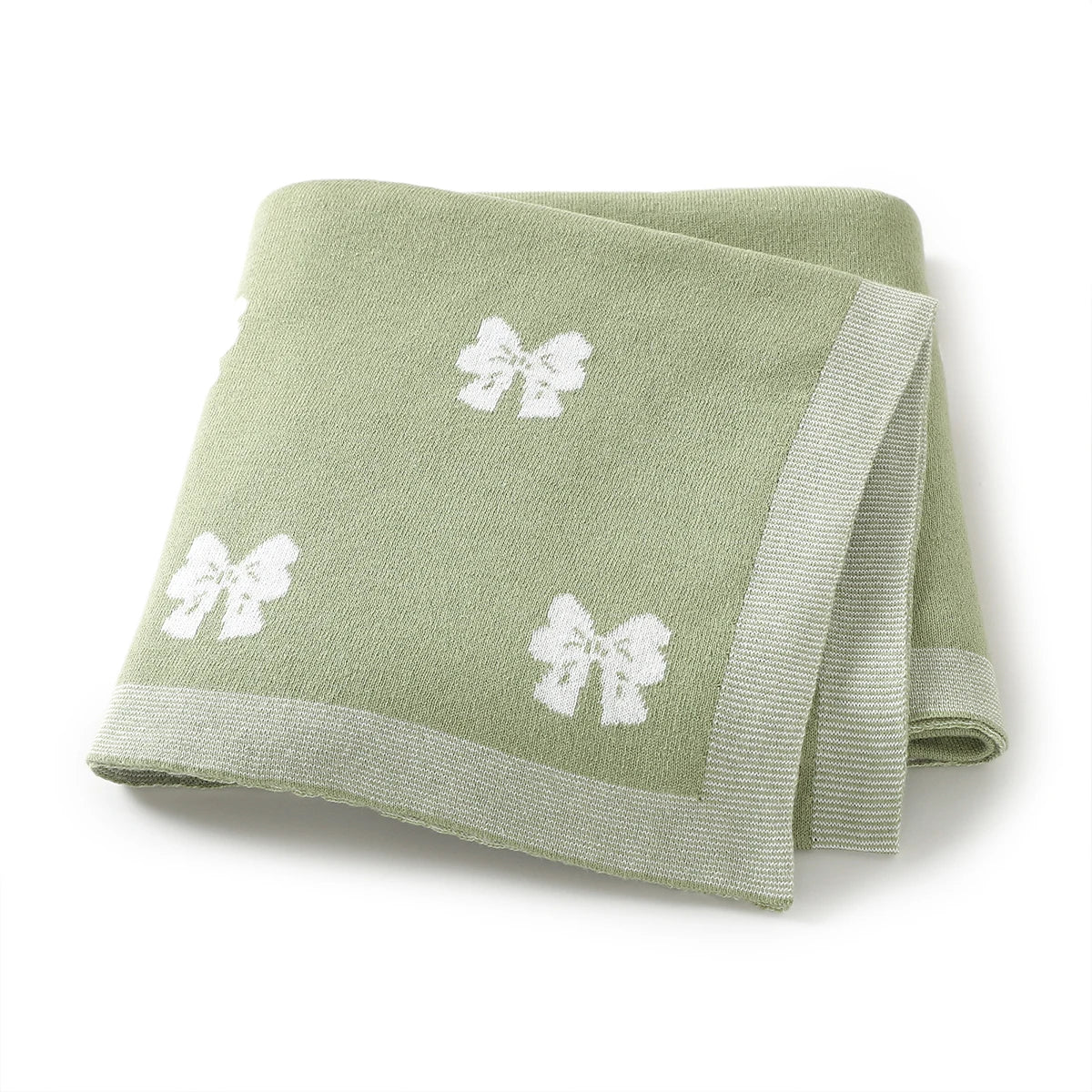 Bow Cotton Knitted Blanket