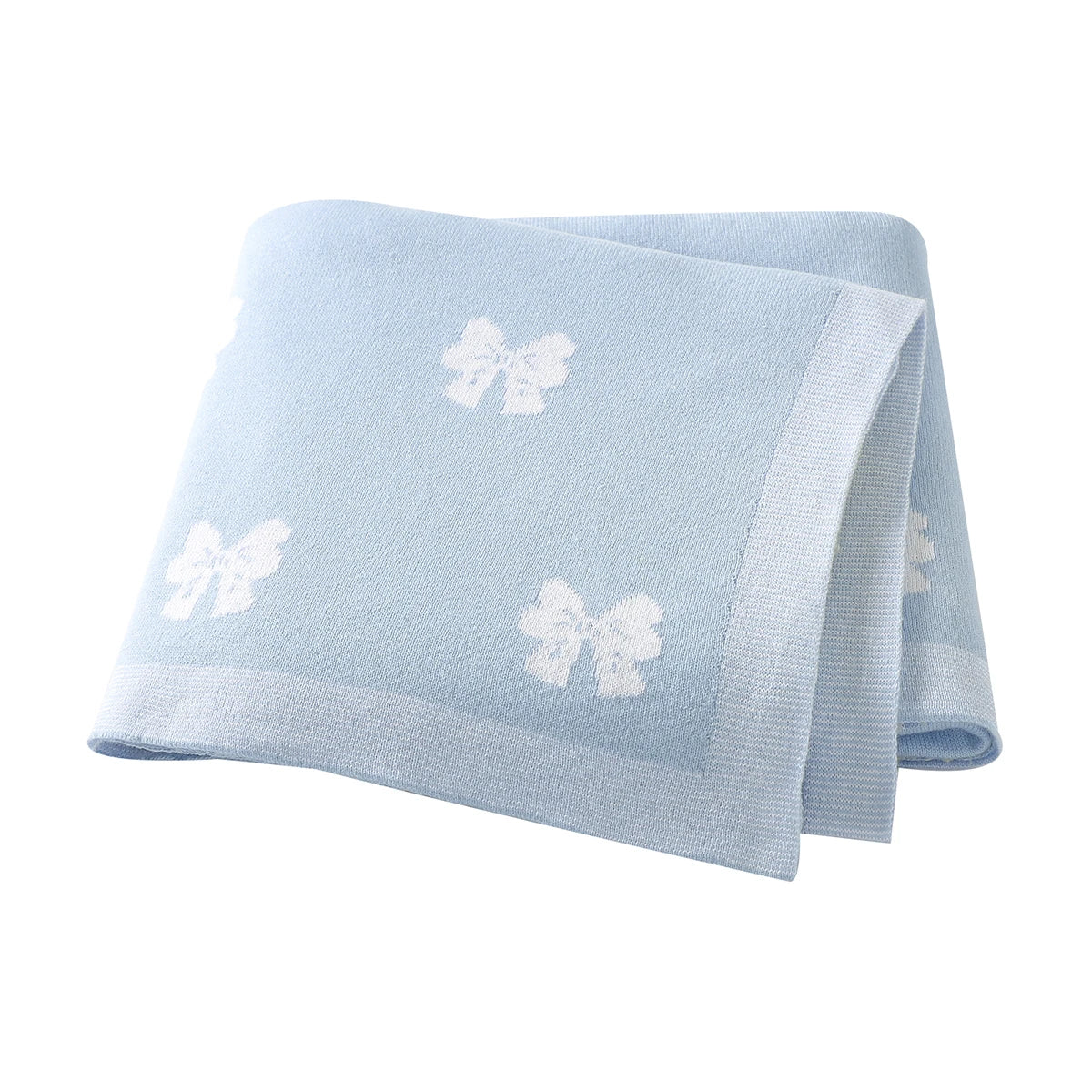 Bow Cotton Knitted Blanket
