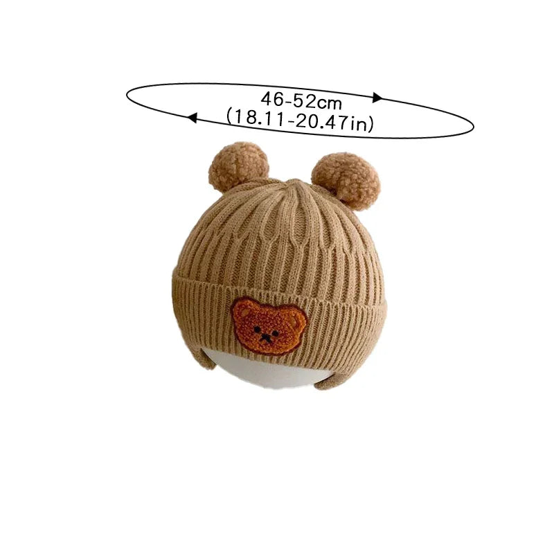 Boucle Bear Knit Beanie Hat