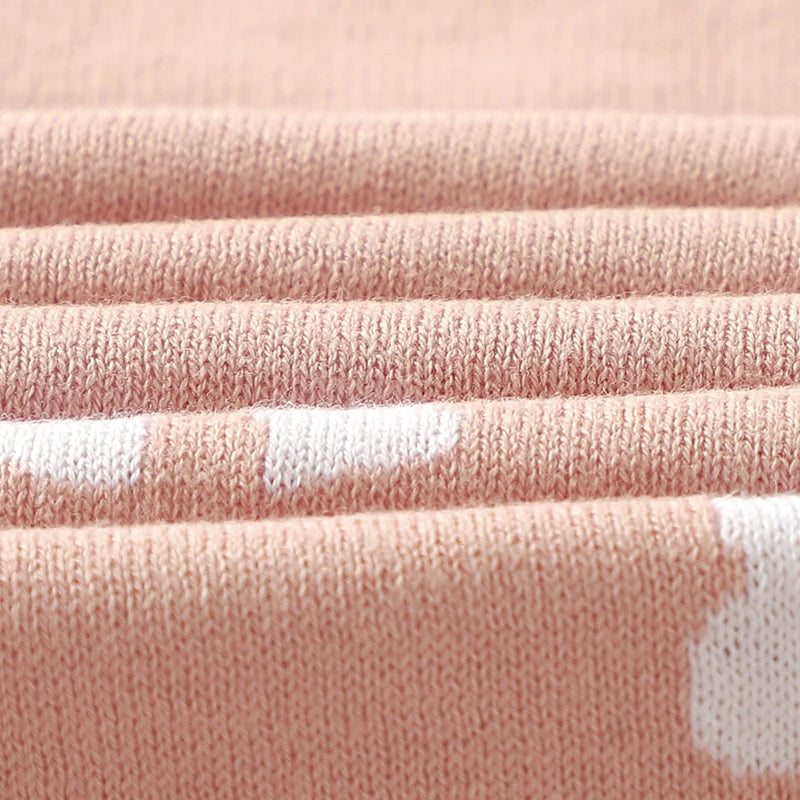 Bow Cotton Knitted Blanket