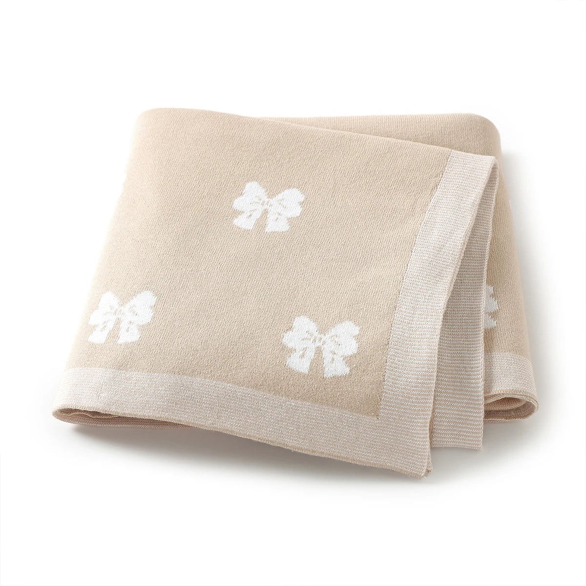 Bow Cotton Knitted Blanket