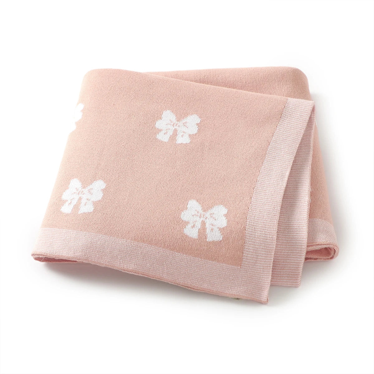Bow Cotton Knitted Blanket