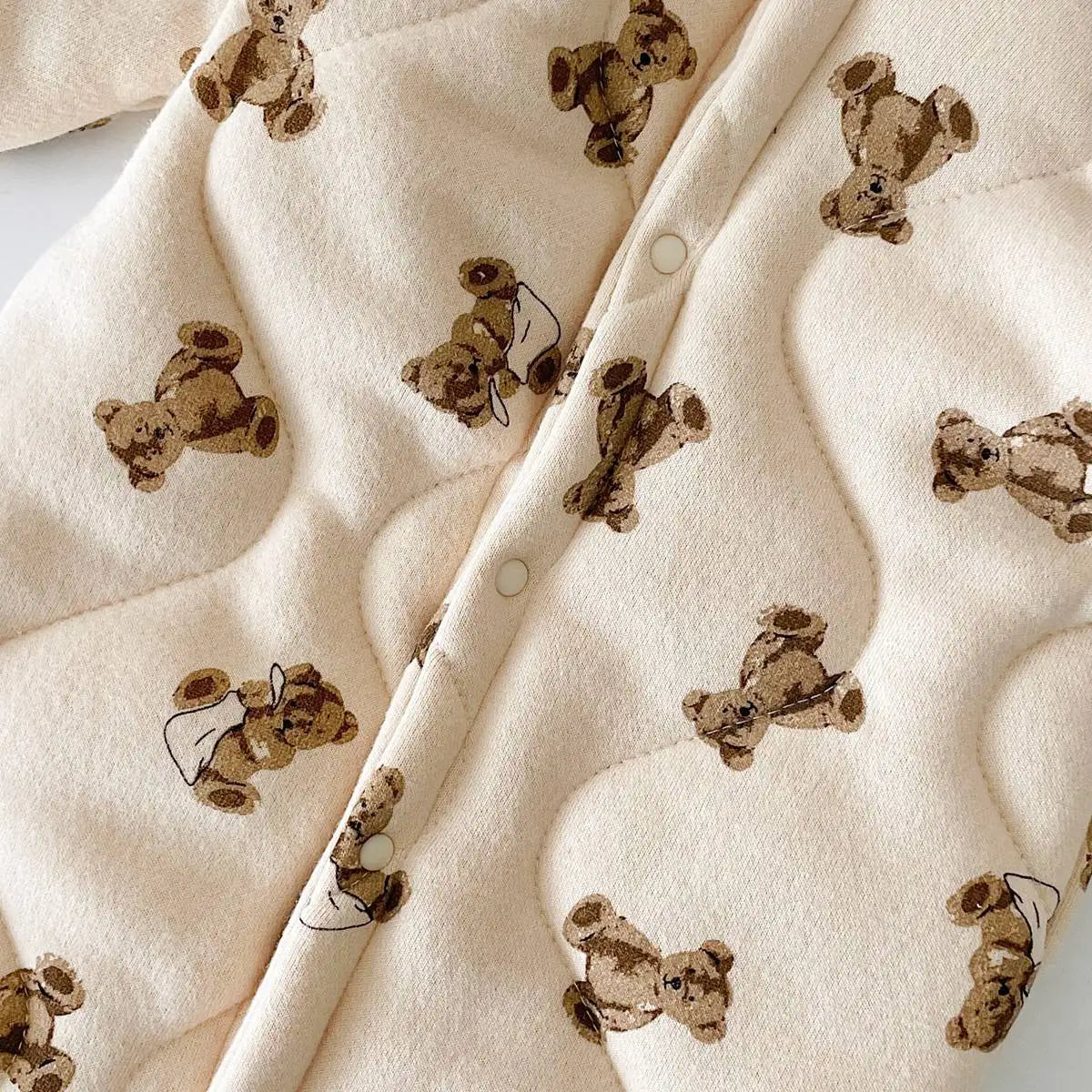 Bear Print Puffer Suit