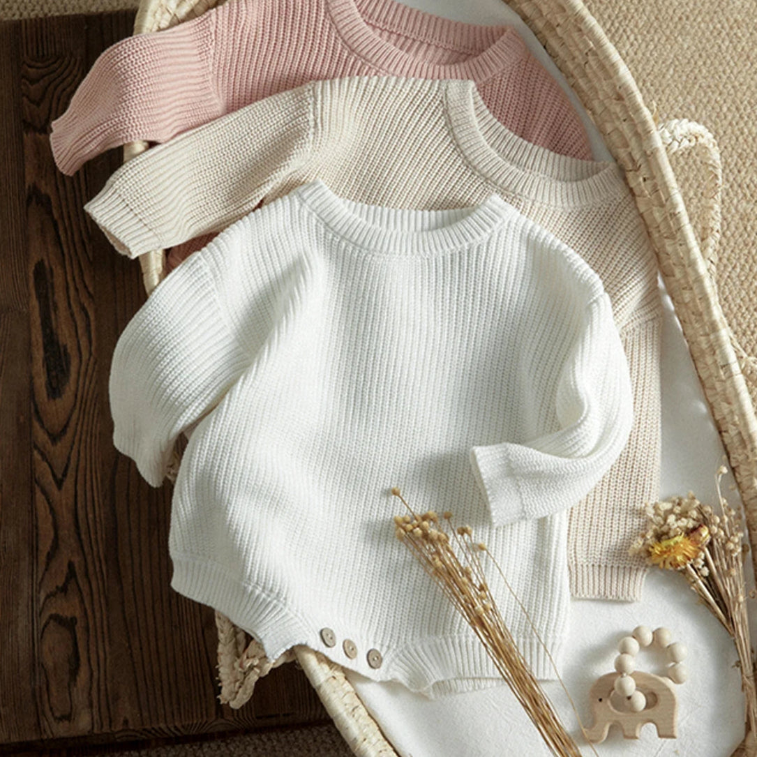Long-Sleeve Knitted Romper