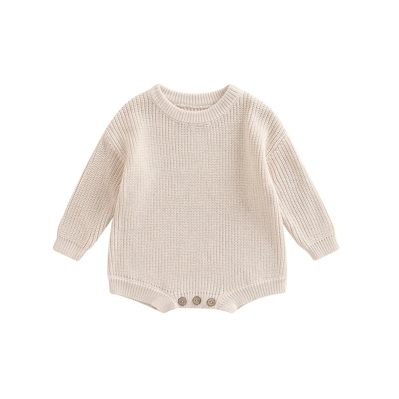 Long-Sleeve Knitted Romper