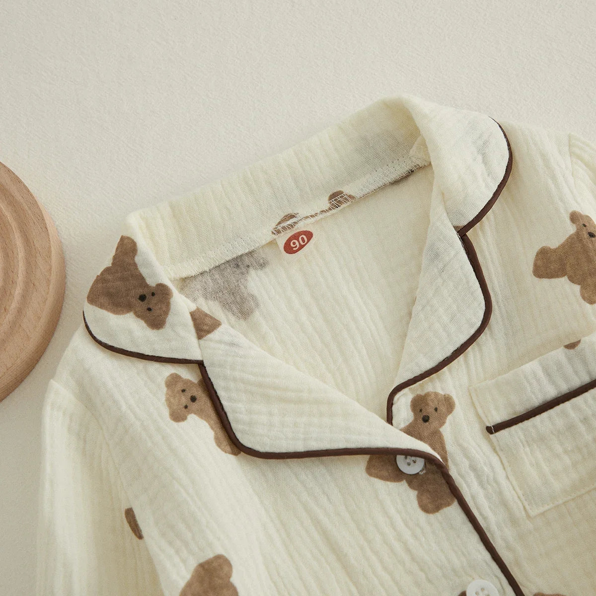 Teddy Bear Print Linen Pyjamas