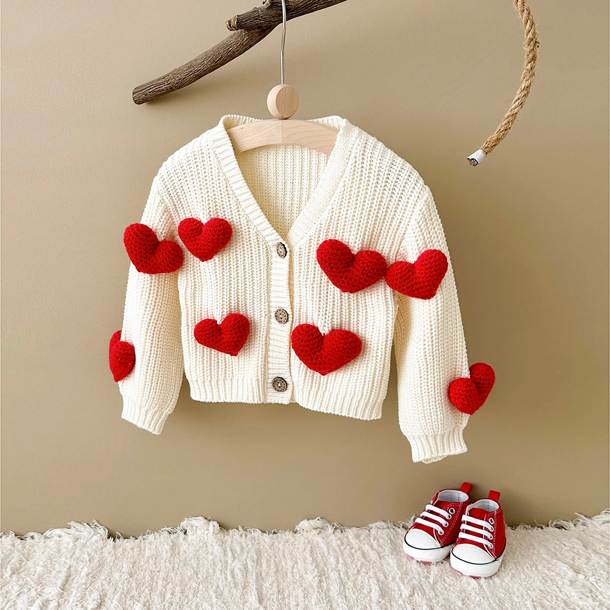 Heart Knitted Cardigan