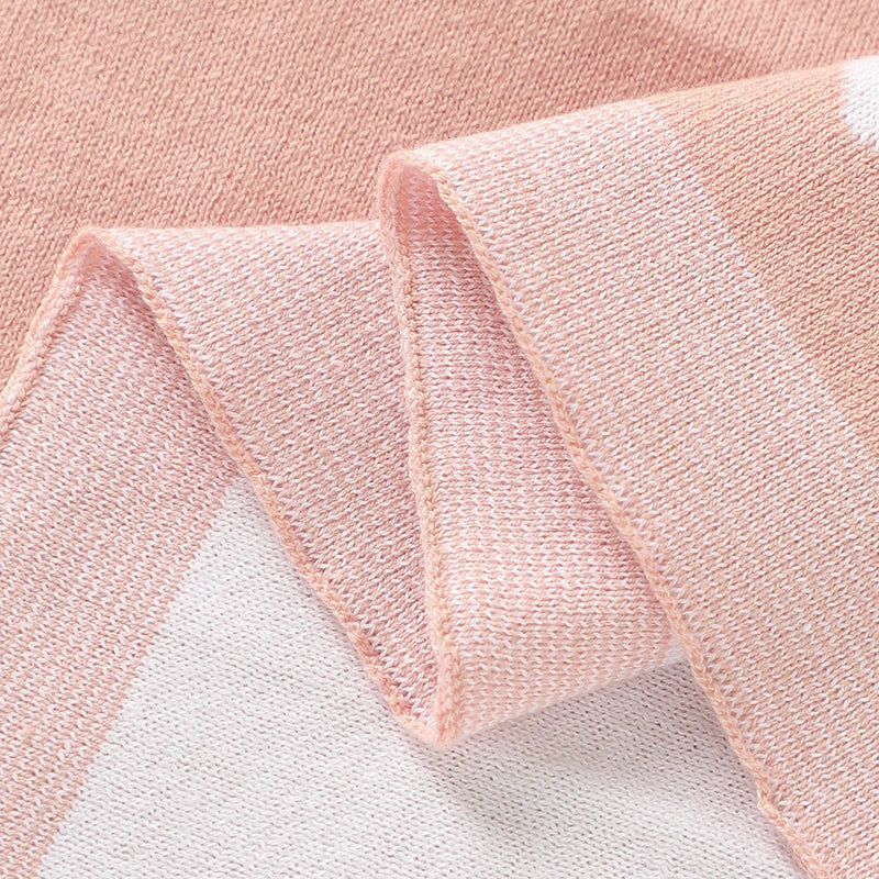 Bow Cotton Knitted Blanket