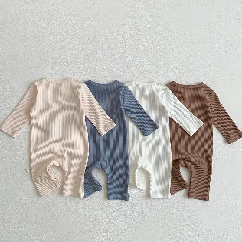 Boucle Bear Ribbed Romper