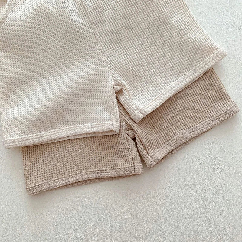 Boucle Bear Waffle Top & Pants Set